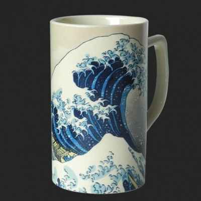Mugs d'apres l'uvre de hokusai, la grande vague de kanagawa 3dMouseion -MUG09HOK