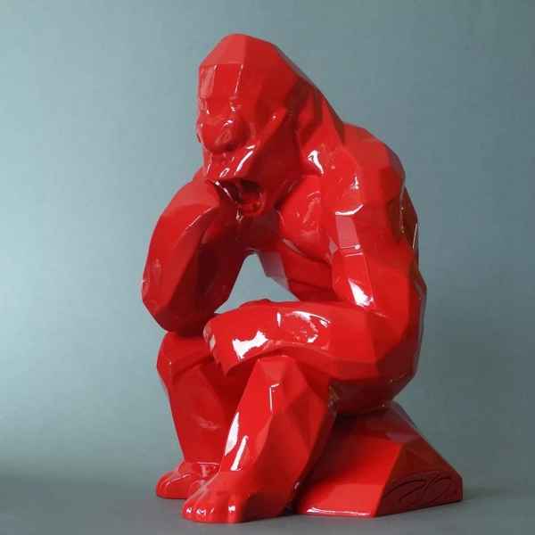 Statuette gorille rouge par Richard Orlinski 3dMouseion -orl03