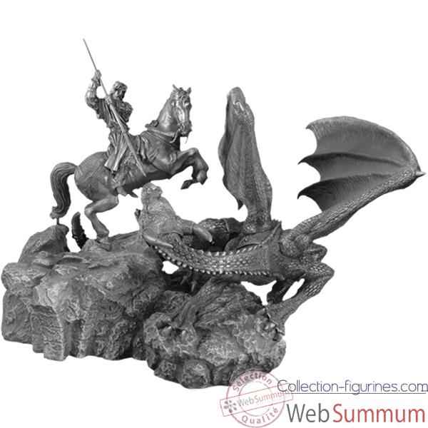 Figurines tains St Georges a cheval combatant le dragon -MA065-MA066