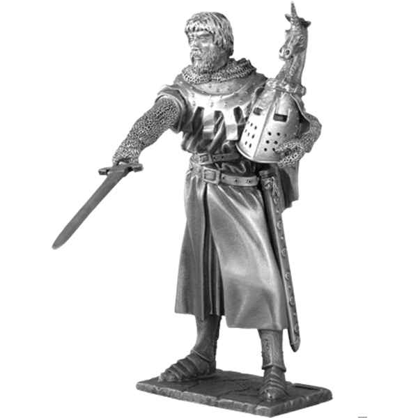 Figurines etains Chevalier de la table ronde Hector et siege -TR009