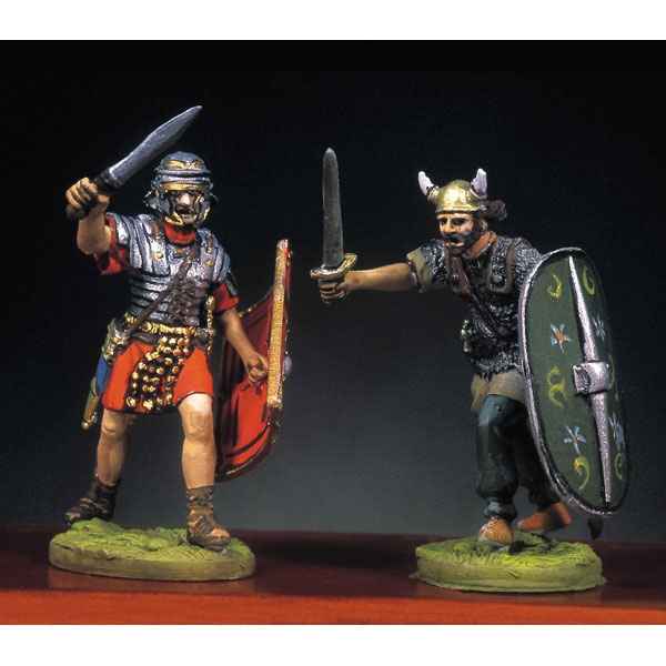 Figurine - Kit a peindre Soldat romain et barbare en train de lutter  I - RA-013