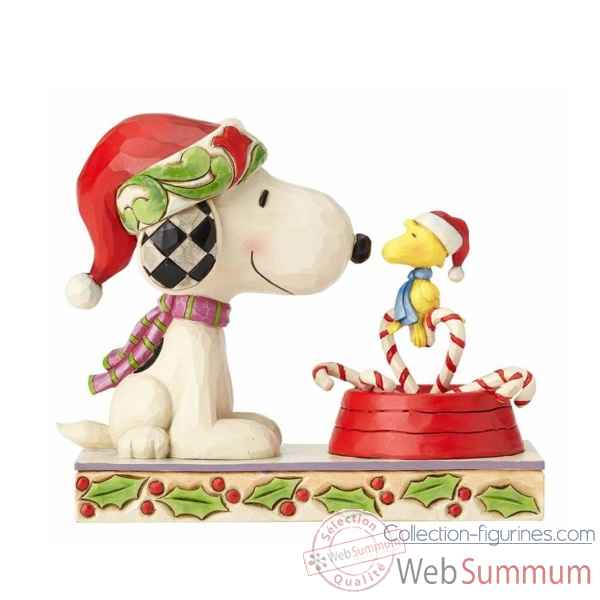 Statuette Candy cane christmas - snoopy et woodstock Figurines Disney Collection -4057678