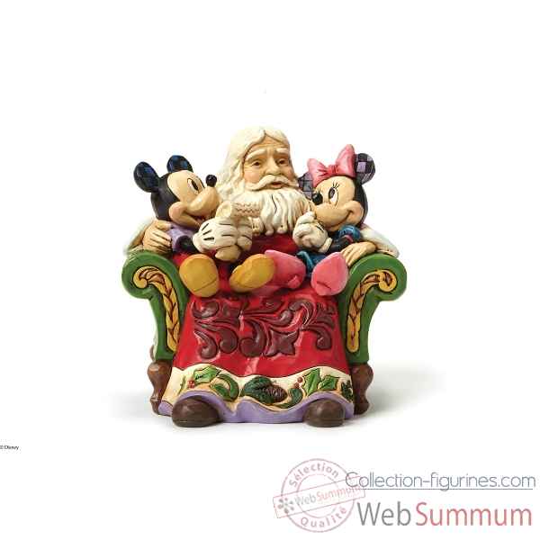 Figurine santa in chair with mickey collection disney trad -4046017