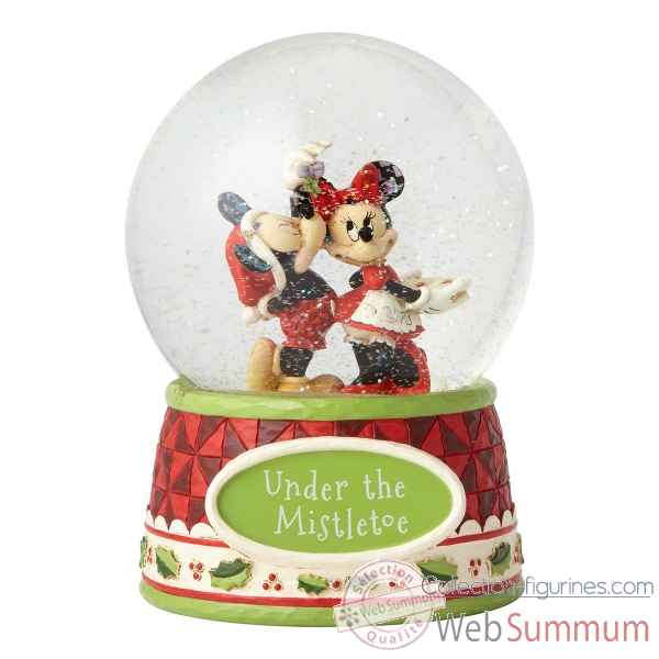 Figurine under the mistletoe (mickey mouse & minnie mouse waterball) collection disney trad -4060275
