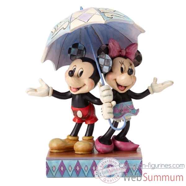 Statuette Mickey et minnie sharing an umbrella Figurines Disney Collection -4054280