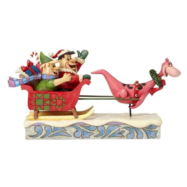 Statuette Pierreafeu yaba daba yuletide - flintstones sleigh ride Figurines Disney Collection -4058331 -1