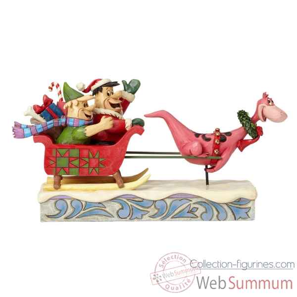Statuette Pierreafeu yaba daba yuletide - flintstones sleigh ride Figurines Disney Collection -4058331