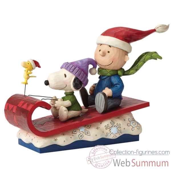 Statuette Snow day charlie brown snoopy woodstock Figurines Disney Collection -4052726