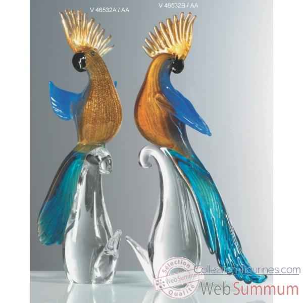 Oiseau tropical en verre Formia -V46532A-AA
