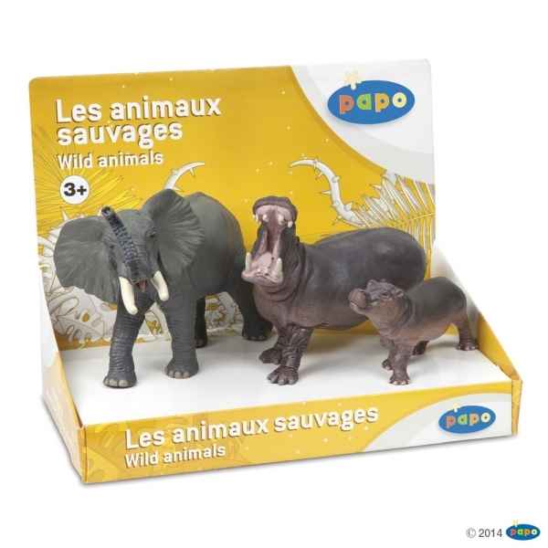 Figurine Boite presentoir animaux sauvages 2 (3 fig.) Papo -80001