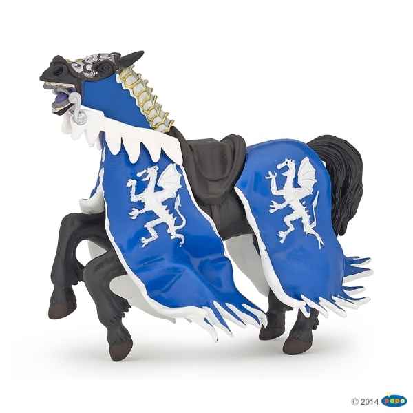 Figurine Cheval du roi au dragon bleu Papo -39389