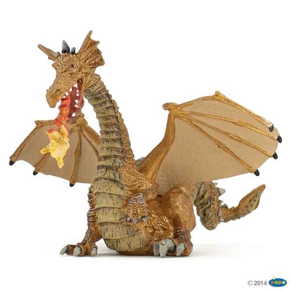 Figurine Dragon or avec flamme Papo -39095