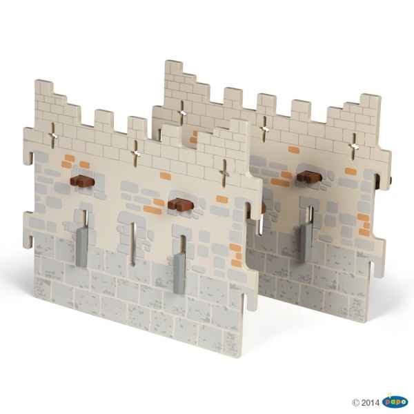 Figurine Set 4 chateau du maitre des armes (2 grands murs) Papo -60023
