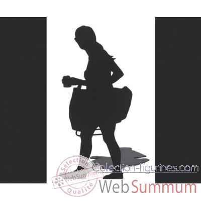 Figurine silhouette ombre femme avec grand sac -SF13