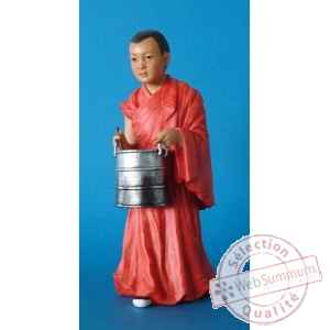 Figurine tibet jinpa boy with bucket colour - tib001