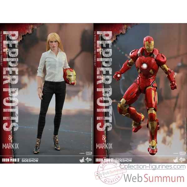 Iron man 3: set figurine pepper potts et mark ix - echelle 1/6 -SSHOT902509