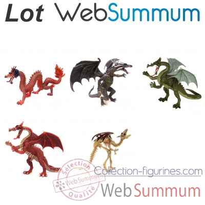 Lot 5 Figurines dragon Plastoy -LWS-131