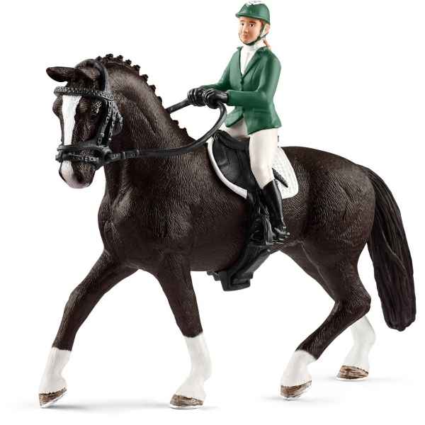 Figurine cavaliere de saut d\\\'obstacles avec cheval schleich -42358