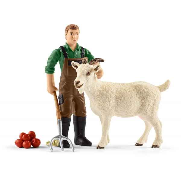 Figurine fermier avec chvre schleich -42375
