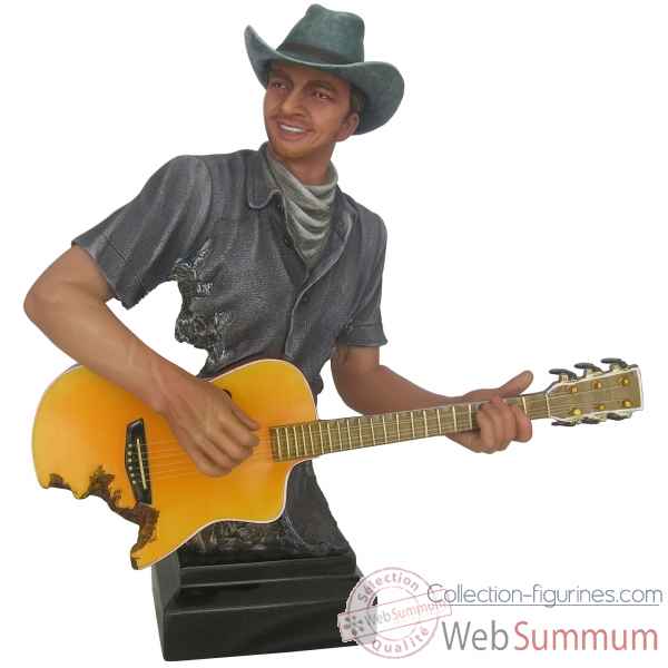 Buste homme resine guitare Statue Musicien -Y30ZP-811