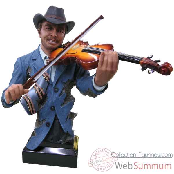 Buste homme resine violon Statue Musicien -Y30ZP-804