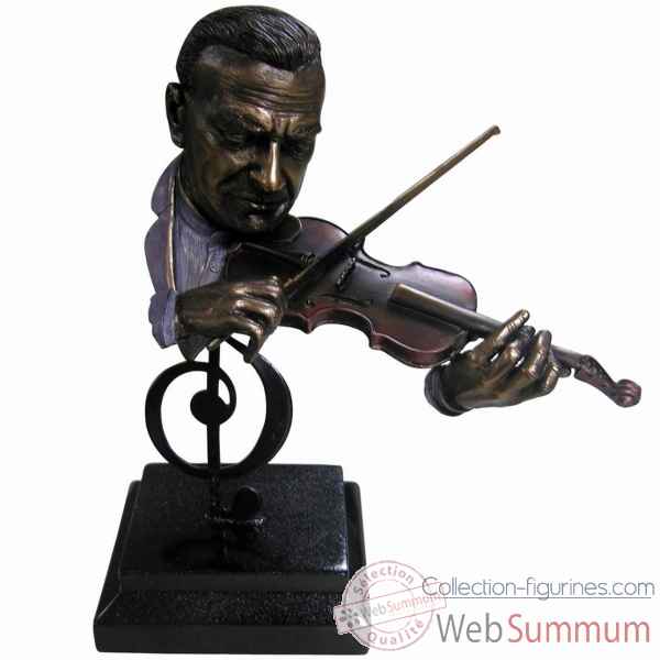 Figurine resine facon metal violon Statue Musicien -Y10ZP-717
