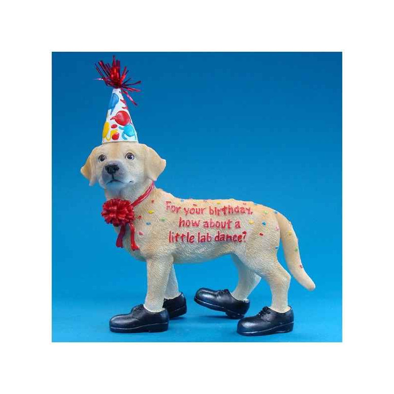 Figurine Chien Labrador Happy Birthday -HP16931