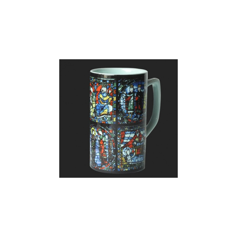 Mugs d'après l'oeuvre de cathédrale de notre dame de chartres, vitraux médiévaux 3dMouseion -MUG20CHA
