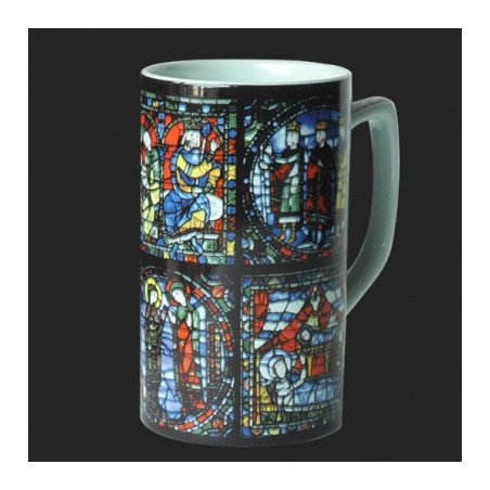 Mugs d'après l'oeuvre de cathédrale de notre dame de chartres, vitraux médiévaux 3dMouseion -MUG20CHA