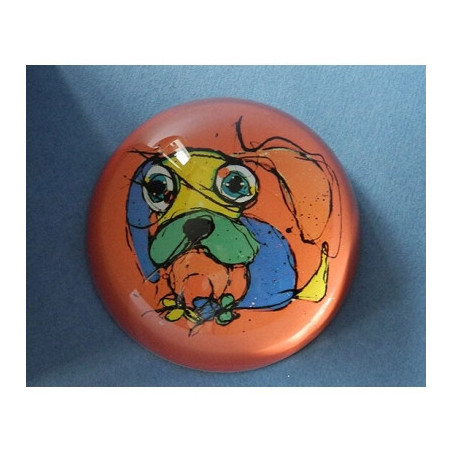 Animaux-Bois-Animaux-Bronzes propose Presse-papiers verre oeuvre de zegersle chien boomer 3dMouseion -PJZ2