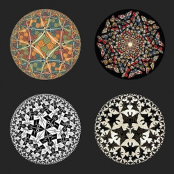 Set de 4 sous verre décors cercles par escher 3dMouseion -CS14ESC
