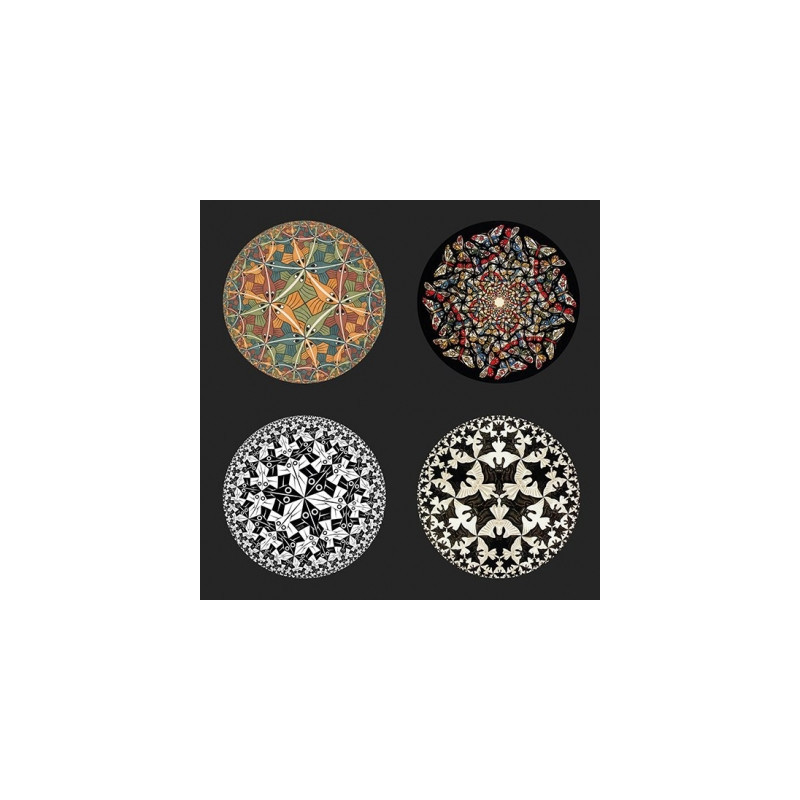 Set de 4 sous verre décors cercles par escher 3dMouseion -CS14ESC