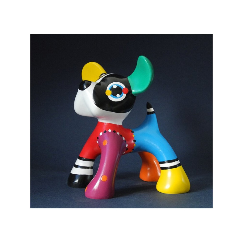 Animaux-Bois-Animaux-Bronzes propose Statuette artiste jacky zegers, chien junior mini -JZ06