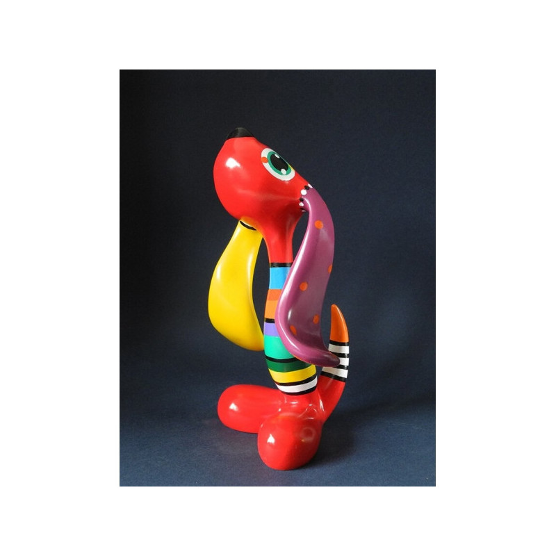 Animaux-Bois-Animaux-Bronzes propose Statuette artiste jacky zegers, chien rix -JZ02