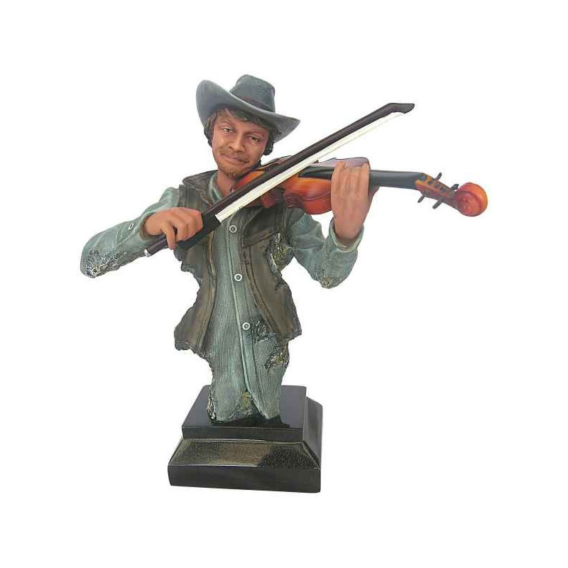 Figurine homme résine violon Statue Musicien -Y30ZP -1807