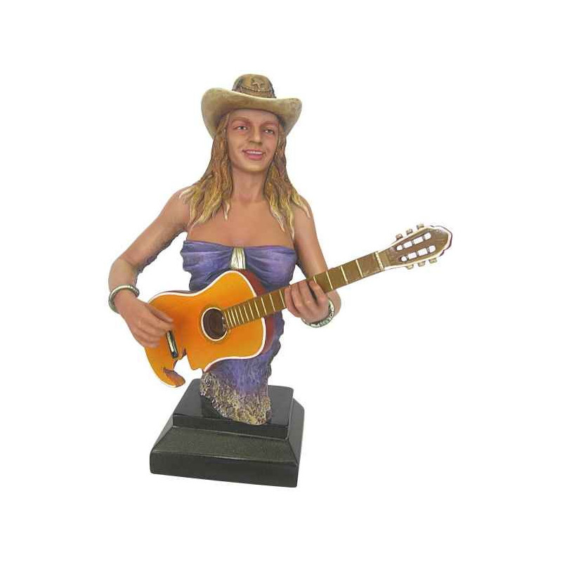 Figurine femme résine guitare Statue Musicien -Y30ZP -1810