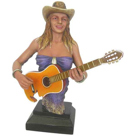 Figurine femme résine guitare Statue Musicien -Y30ZP -1810
