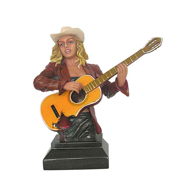 Figurine femme résine guitare Statue Musicien -Y30ZP -1801