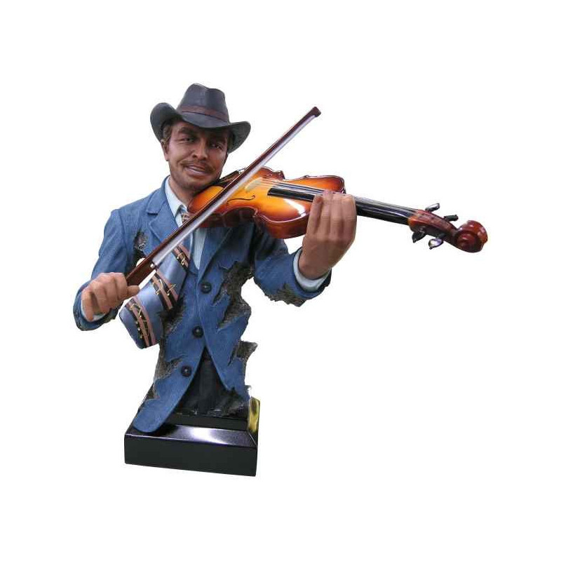 Buste homme résine violon Statue Musicien -Y30ZP -804