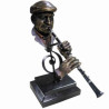 Figurine résine façon métal clarinette Statue Musicien -Y10ZP -716