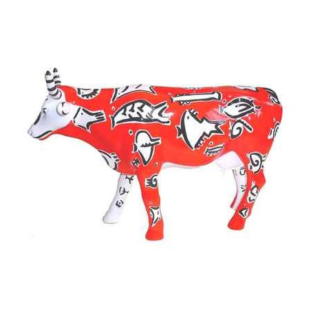 Animaux de la ferme Cow Parade - Milan 2007 - Artiste Laura Fiume - Fish Cow - 46434