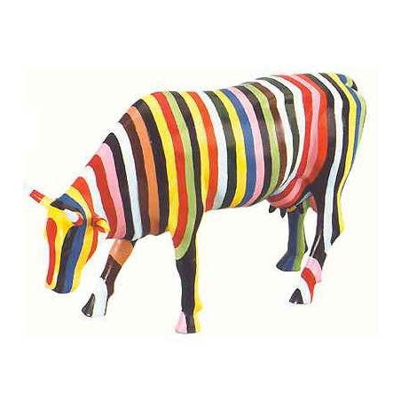 Animaux de la ferme Petite vache Striped CowParade résine taille S