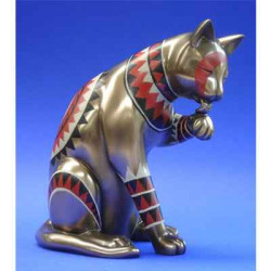 Figurine Chat  - Catistic  - Licking left paw  - WU68689