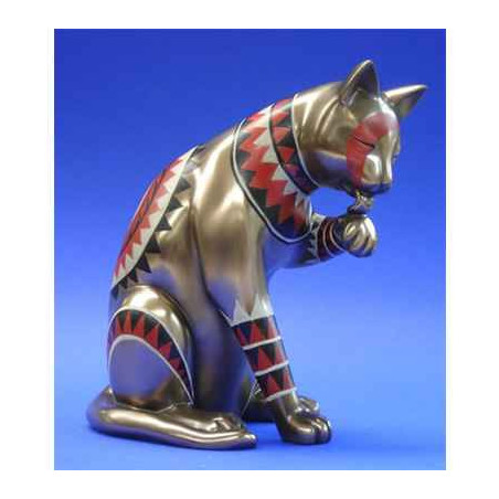 Figurine Chat  - Catistic  - Licking left paw  - WU68689