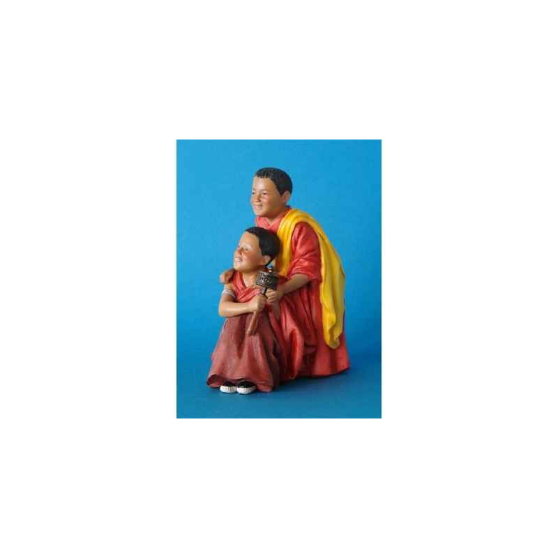Figurine tibet cimba+zonpa boys prayer wheel - tib003