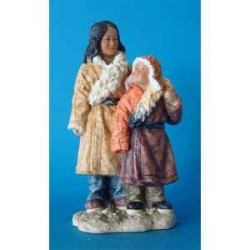 Figurine tibet ceba+dawa sister young broth - tib004