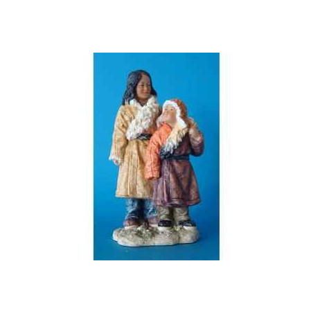 Figurine tibet ceba+dawa sister young broth - tib004
