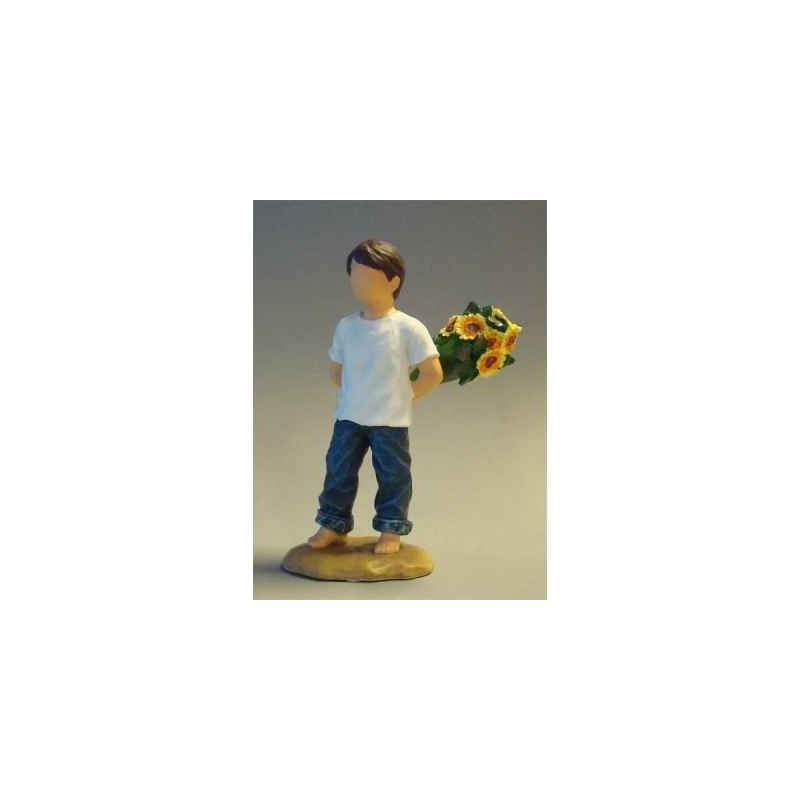 Figurine blue jeans flowers for you - bj18412