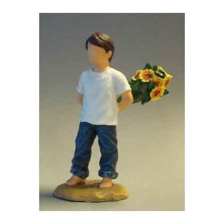 Figurine blue jeans flowers for you - bj18412