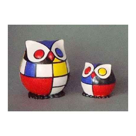Figurine ménagerie géométrique - chouettes - meg02
